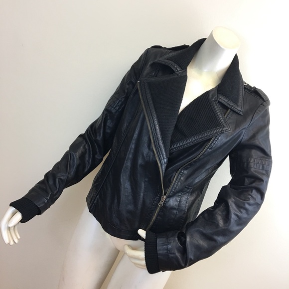 Free People Jackets & Blazers - FREE PEOPLE Vegan Leather Moto Jacket